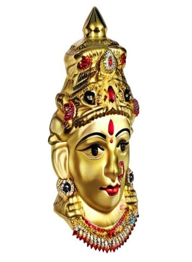 SRI YAGNAA - وجه لاكشمي مزين بالذهب - وجه مزخرف من النحاس - وجه Varalakshmi Amma 7 بوصة (F-5) - Image 4